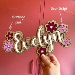 Personalised Flower Bedroom Door Sign