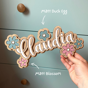 Personalised Flower Bedroom Door Sign