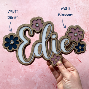 Personalised Flower Bedroom Door Sign